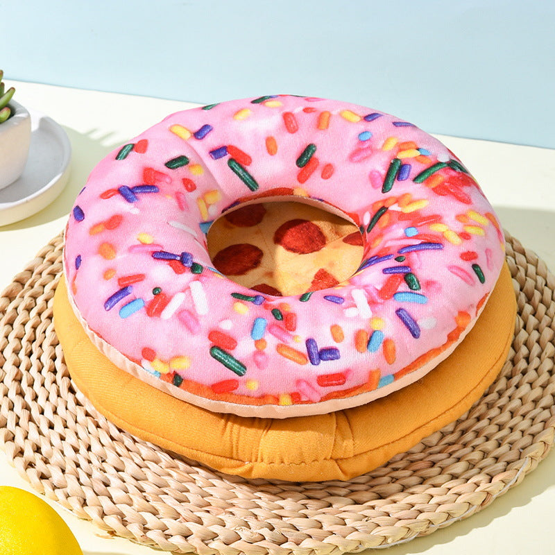 KFX-6950461 Long-Lasting Polyester Puppy Corgi Bite Toy in Fun Pizza, Donut, and Shrimp Designs