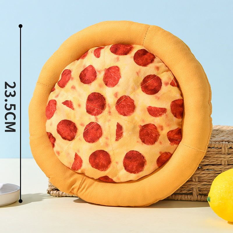 KFX-6950461 Long-Lasting Polyester Puppy Corgi Bite Toy in Fun Pizza, Donut, and Shrimp Designs