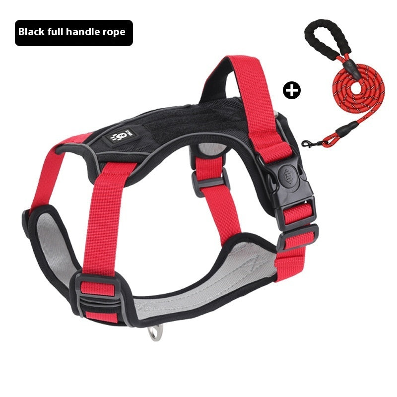 KFX-6951613 Reflective Vest-style Dog Harness for Medium to Large Dogs with Matching Leash Options