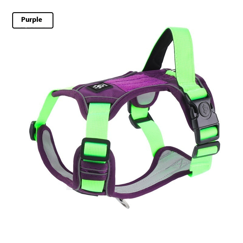 KFX-6951613 Reflective Vest-style Dog Harness for Medium to Large Dogs with Matching Leash Options