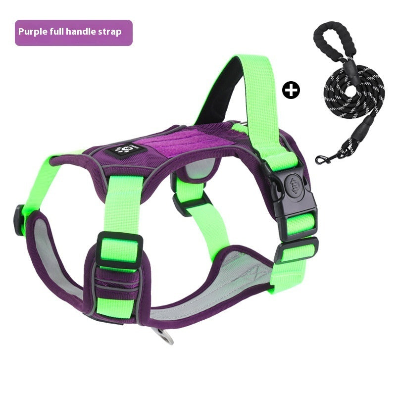 KFX-6951613 Reflective Vest-style Dog Harness for Medium to Large Dogs with Matching Leash Options