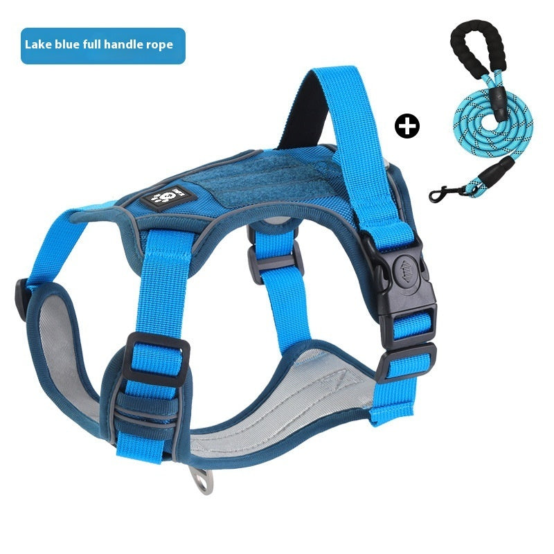 KFX-6951613 Reflective Vest-style Dog Harness for Medium to Large Dogs with Matching Leash Options