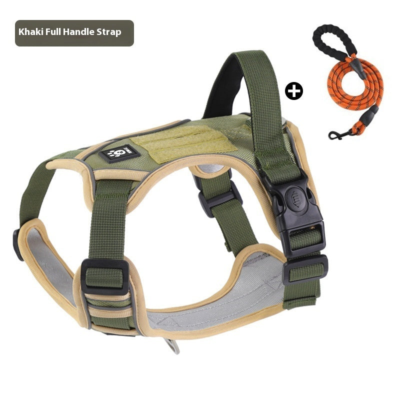 KFX-6951613 Reflective Vest-style Dog Harness for Medium to Large Dogs with Matching Leash Options