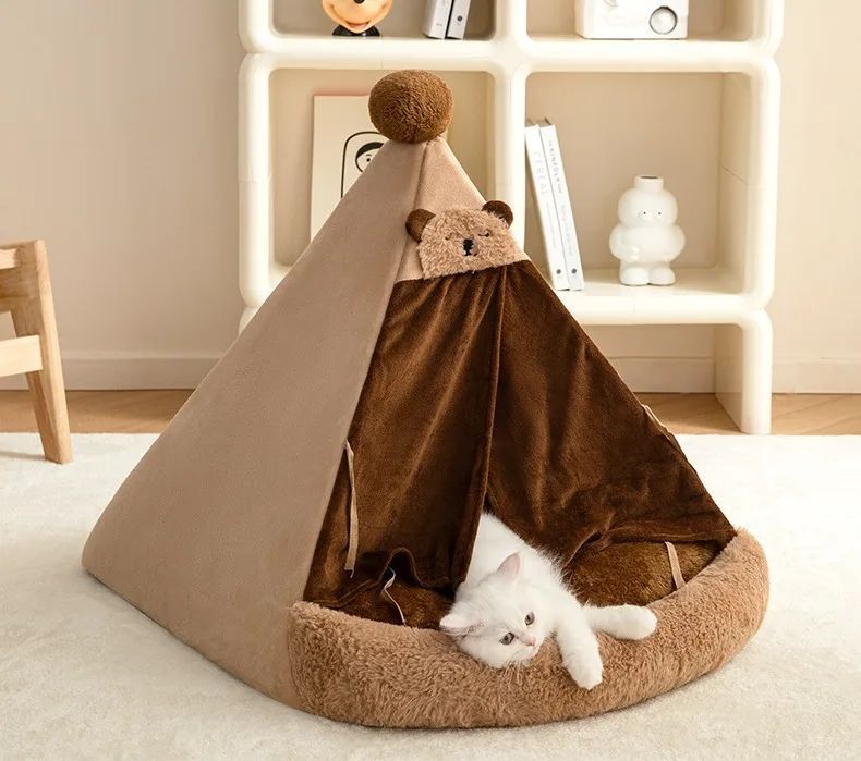 KFX-6951869 Cozy Closed Cat Villa for All Seasons – Perfect Pet House for Cats and Small Dogs