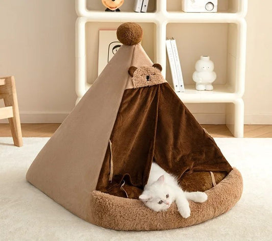 KFX-6951869 Cozy Closed Cat Villa for All Seasons – Perfect Pet House for Cats and Small Dogs