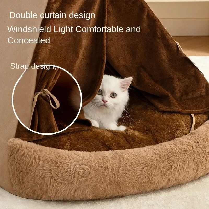 KFX-6951869 Cozy Closed Cat Villa for All Seasons – Perfect Pet House for Cats and Small Dogs