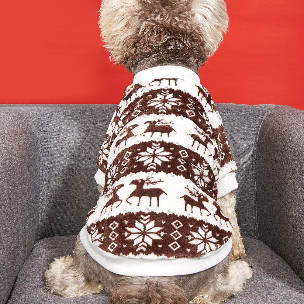 KFX-6952893 Cozy Christmas Plush Pet Sweater in Jacquard Design