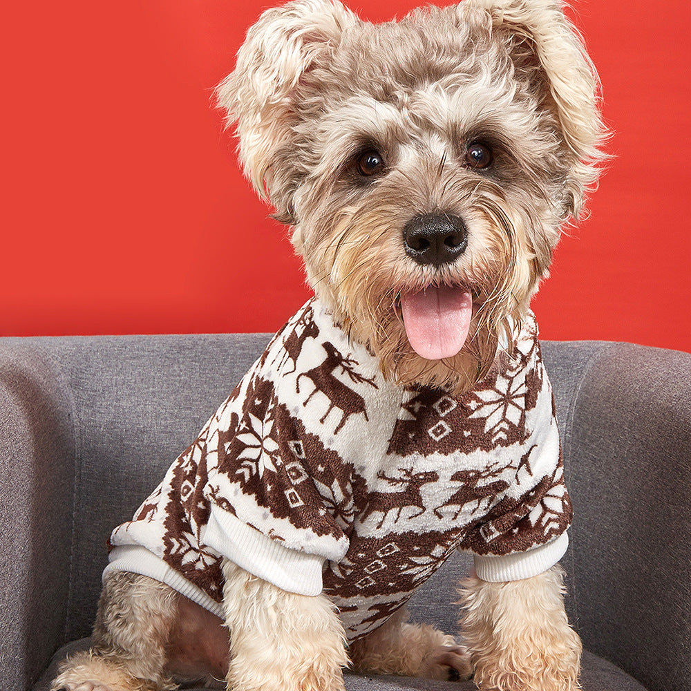 KFX-6952893 Cozy Christmas Plush Pet Sweater in Jacquard Design