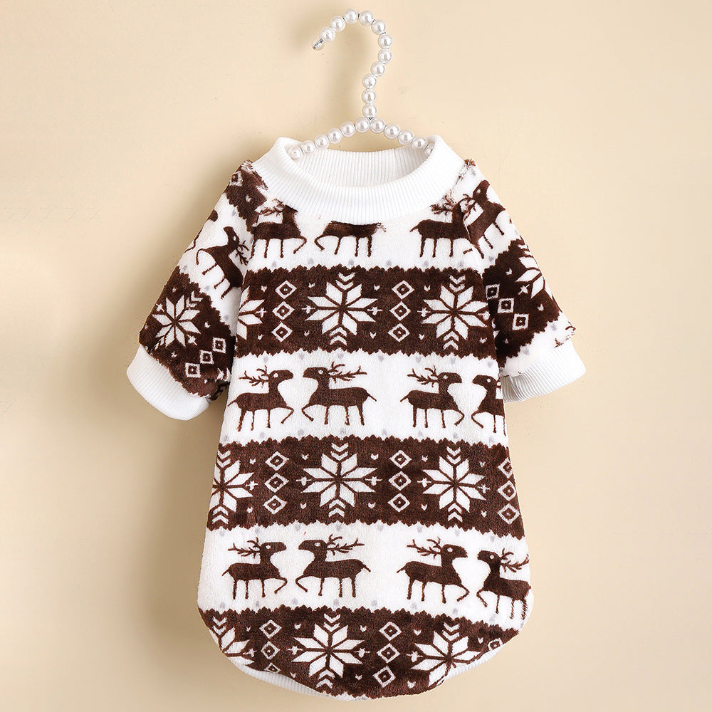 KFX-6952893 Cozy Christmas Plush Pet Sweater in Jacquard Design