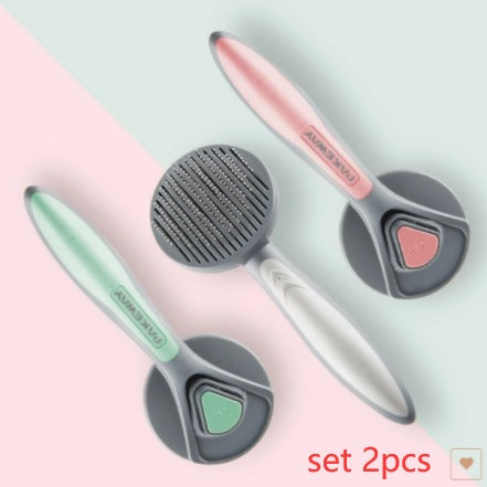 KFX-6953405 Self-Cleaning Pet Comb for Cats and Dogs - Gentle Massage & Easy Hair Removal