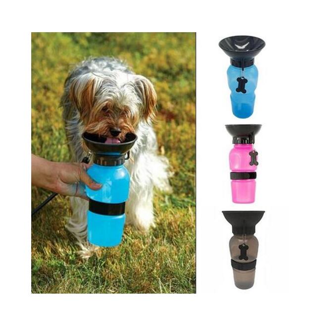 KFX-6953661 Portable Water Bottle for Dogs and Cats - Leak-Proof Outdoor Drinking Solution in Blue, Pink, and Brown