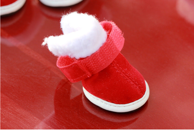 KFX-6954429 Christmas-Themed Cotton Shoes for Pets