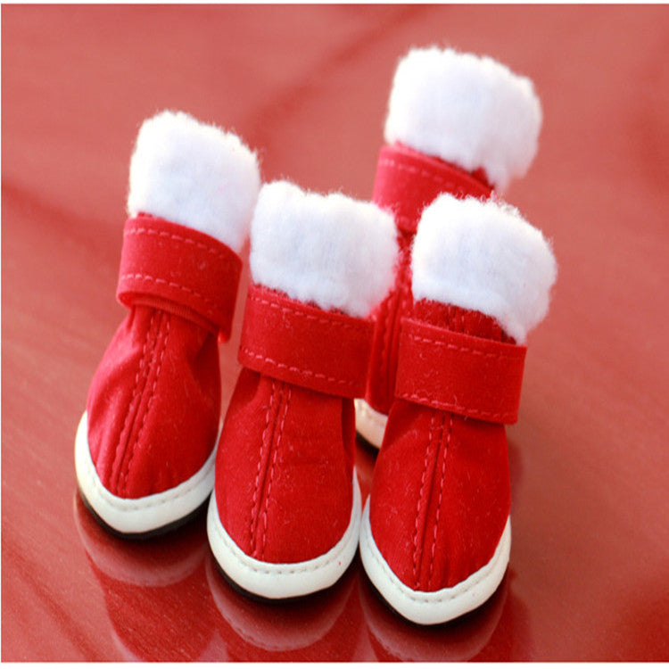 KFX-6954429 Christmas-Themed Cotton Shoes for Pets