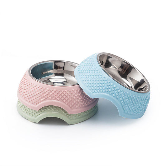 KFX-6955069 Stainless Steel Cat and Dog Bowl with Non-Slip Base for Food and Water - 19cm