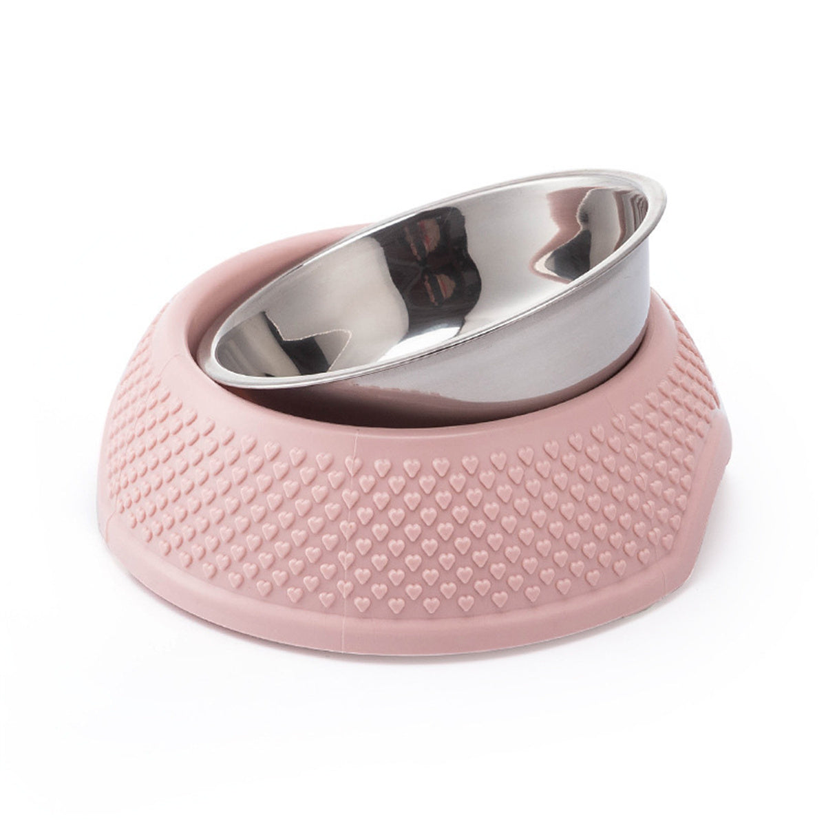 KFX-6955069 Stainless Steel Cat and Dog Bowl with Non-Slip Base for Food and Water - 19cm