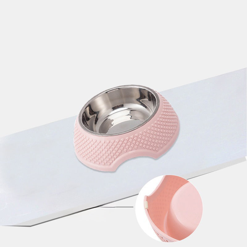 KFX-6955069 Stainless Steel Cat and Dog Bowl with Non-Slip Base for Food and Water - 19cm