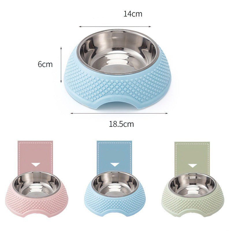 KFX-6955069 Stainless Steel Cat and Dog Bowl with Non-Slip Base for Food and Water - 19cm