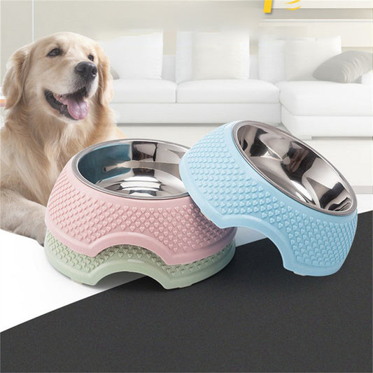 KFX-6955069 Stainless Steel Cat and Dog Bowl with Non-Slip Base for Food and Water - 19cm