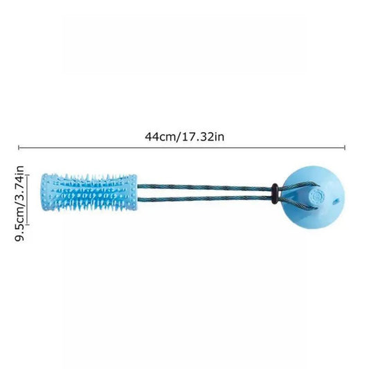 KFX-6956221 Suction Cup Interactive Dog Chew Ball Toy with Food Dispenser for Aggressive Chewers
