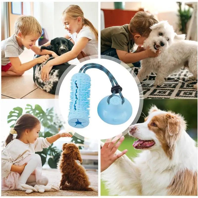 KFX-6956221 Suction Cup Interactive Dog Chew Ball Toy with Food Dispenser for Aggressive Chewers