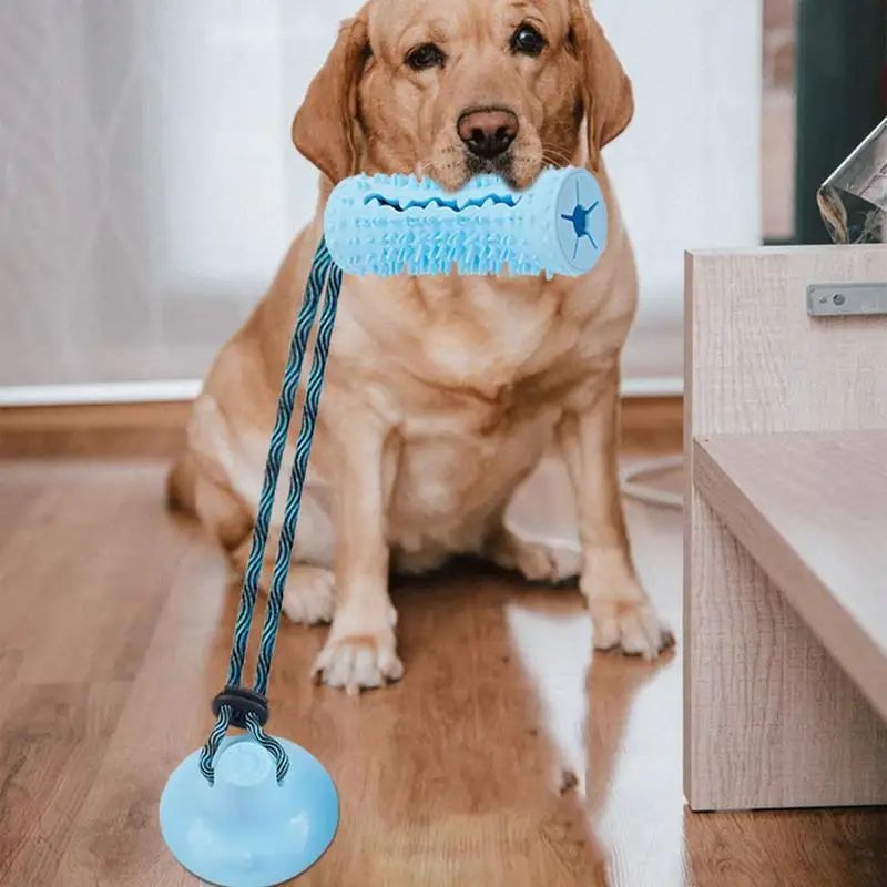 KFX-6956221 Suction Cup Interactive Dog Chew Ball Toy with Food Dispenser for Aggressive Chewers