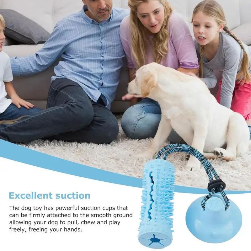 KFX-6956221 Suction Cup Interactive Dog Chew Ball Toy with Food Dispenser for Aggressive Chewers