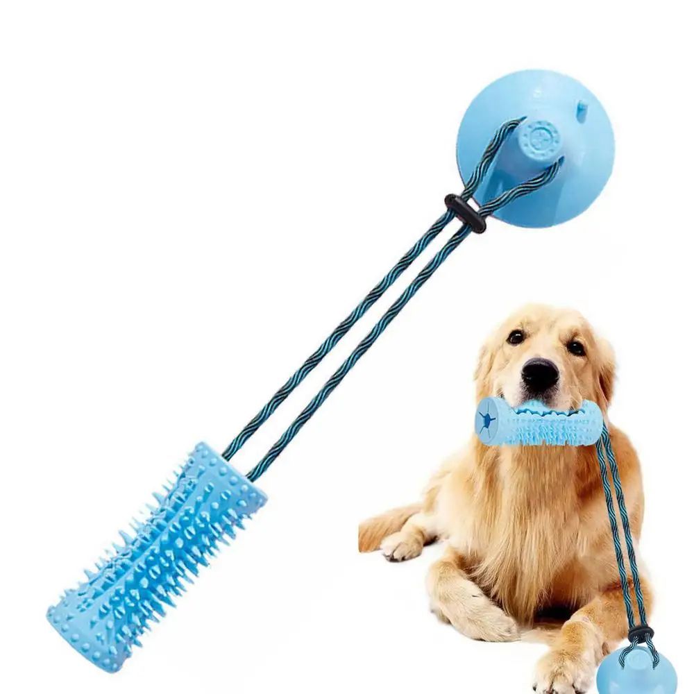 KFX-6956221 Suction Cup Interactive Dog Chew Ball Toy with Food Dispenser for Aggressive Chewers