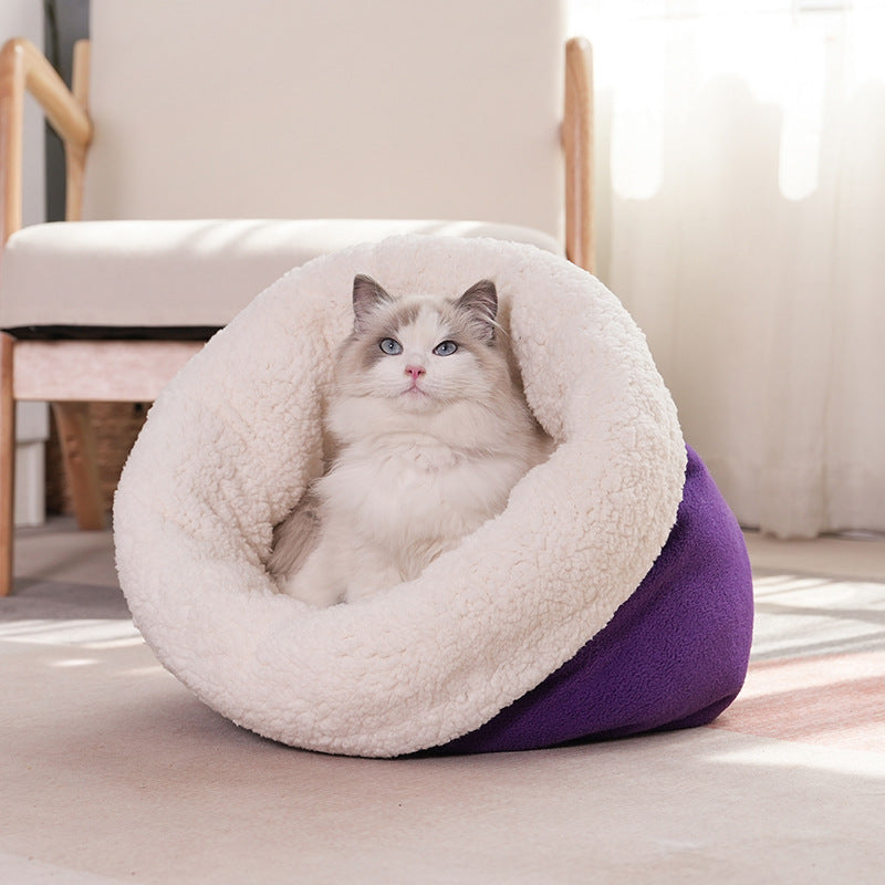 KFX-6957629 Cozy Winter Semi-Enclosed Cat Nest – Small & Large Sizes Available