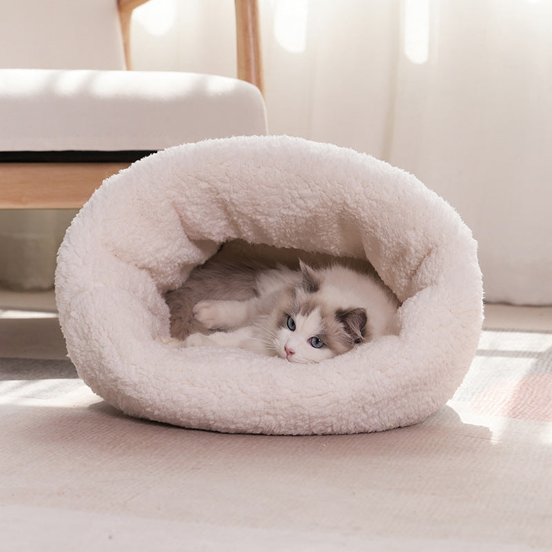 KFX-6957629 Cozy Winter Semi-Enclosed Cat Nest – Small & Large Sizes Available