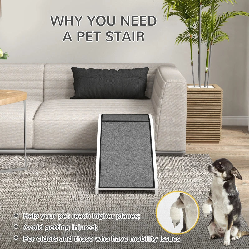 KFX-6959037 Pet Ramp for Dogs and Cats with Non-Slip Carpet Surface, White Pine Wood, Suitable for Limited Mobility Pets