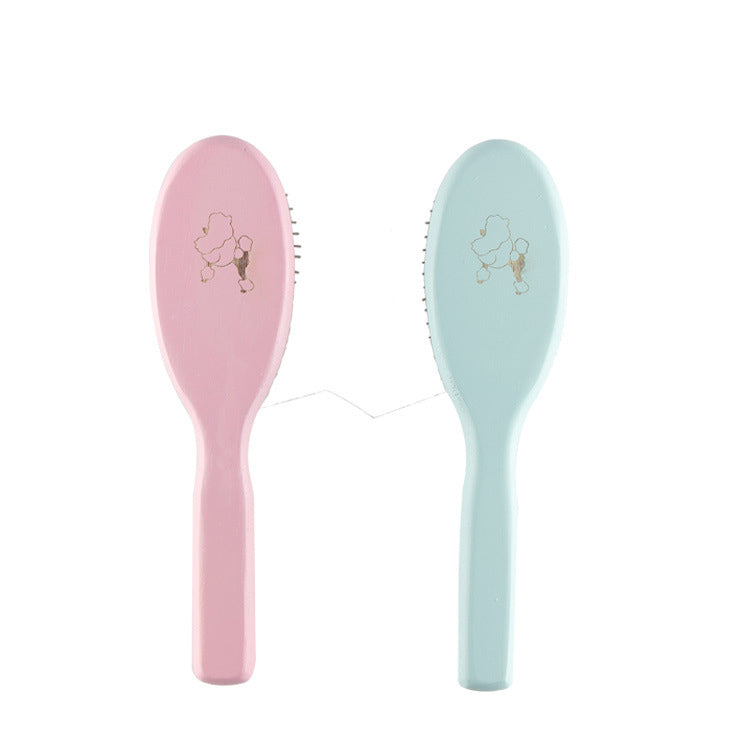 KFX-6959165 Long Haired Pet Grooming Comb - Solid Wood Handle with Stainless Steel Pins