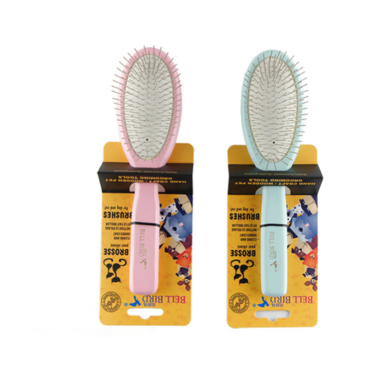 KFX-6959165 Long Haired Pet Grooming Comb - Solid Wood Handle with Stainless Steel Pins