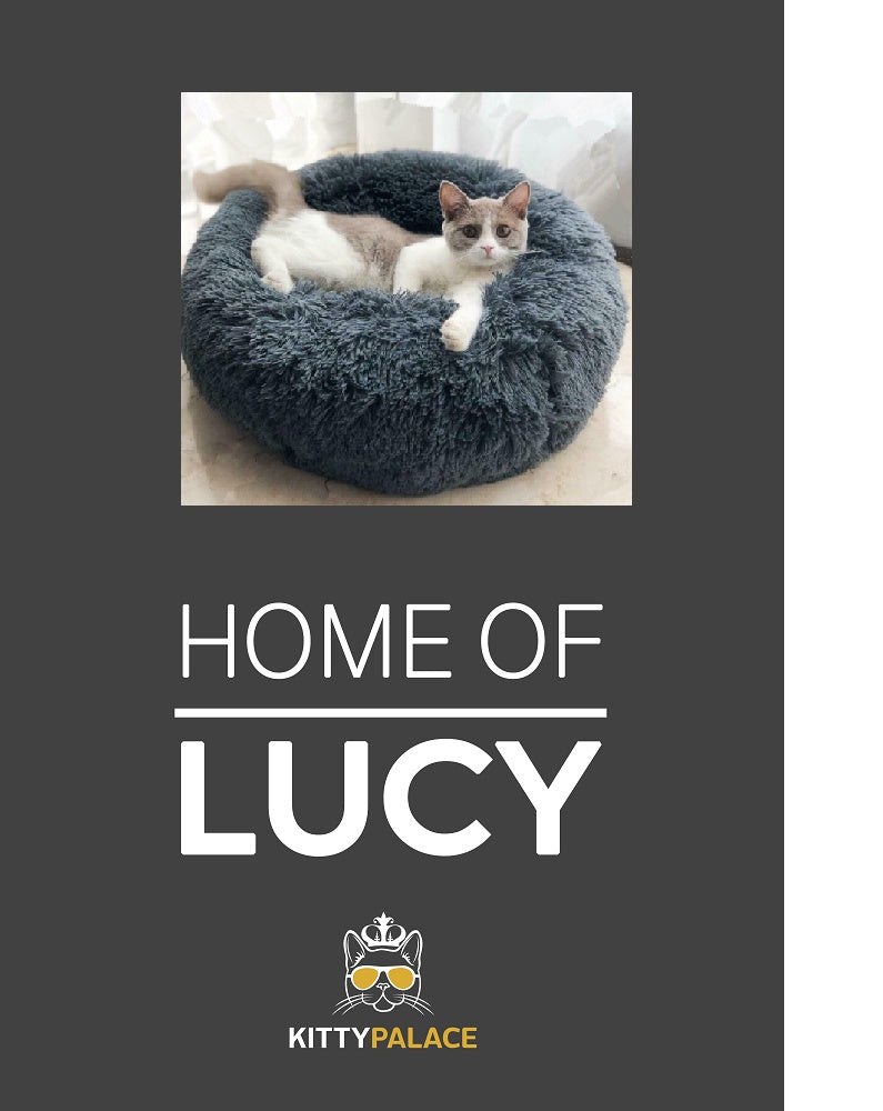KFX-6959421 Customized Pet Bed with Soft Carpet - Dark Grey, 50cm, 60cm, 70cm Diameter, 40x60cm Size