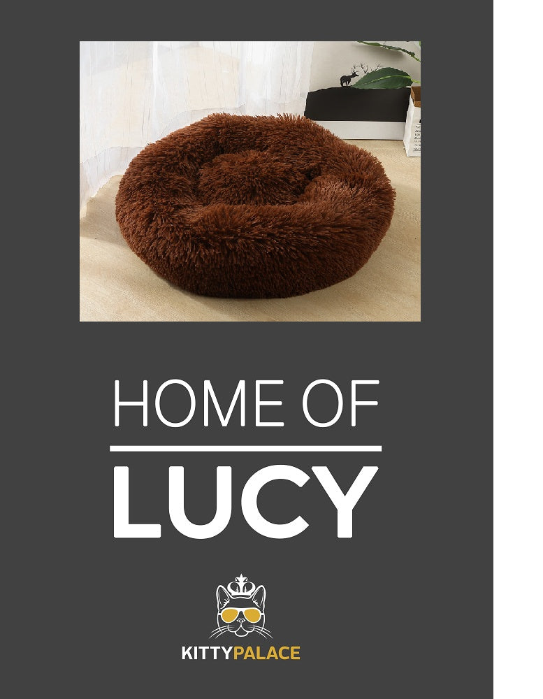KFX-6959421 Customized Pet Bed with Soft Carpet - Dark Grey, 50cm, 60cm, 70cm Diameter, 40x60cm Size