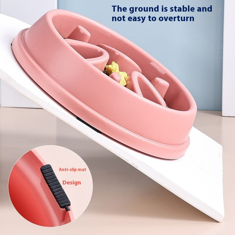 KFX-6959549 Non-slip Anti-tumble Pet Bowl in Four Colors: Blue, Yellow, Pink, Green