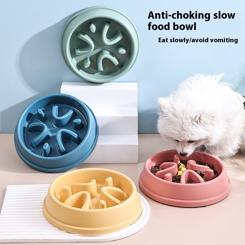 KFX-6959549 Non-slip Anti-tumble Pet Bowl in Four Colors: Blue, Yellow, Pink, Green
