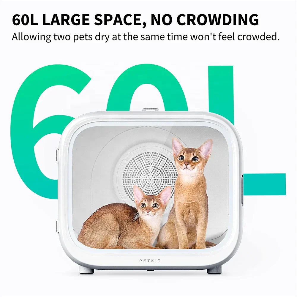 KFX-696083 Automatic Pet Hair Drying Box with 60L Capacity and Smart Temperature Control for Cats and Small Dogs