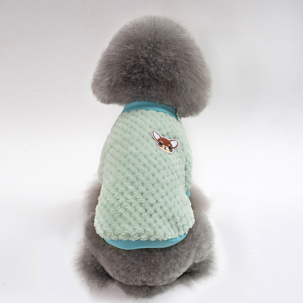 KFX-6961725 Cozy Two-Legged Fleece Pet Outfit in British Style for Warmth and Comfort