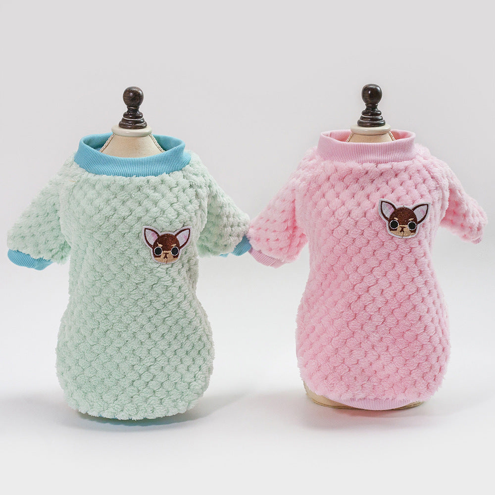 KFX-6961725 Cozy Two-Legged Fleece Pet Outfit in British Style for Warmth and Comfort