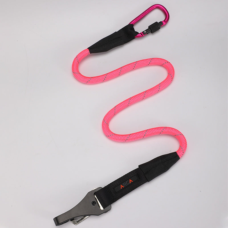 KFX-6963133 Reflective Polyester Round Rope Traction Leash for Dogs - Available in Orange, Pink, Black, Green