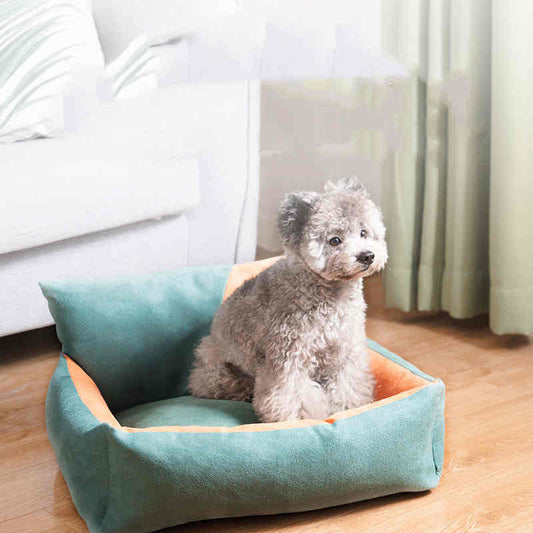 KFX-6963389 Washable Removable Cloth Kennel Pad in Gray and Malachite Green, Multiple Sizes Available