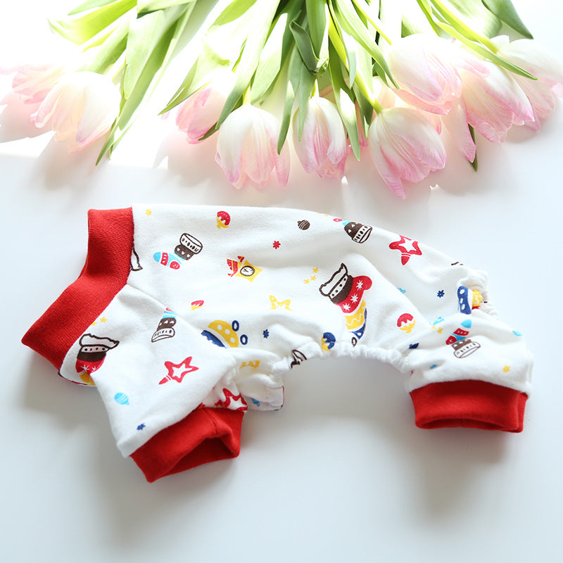 KFX-6963901 Colorful Cotton Four-Legged Pajamas for Dogs and Cats