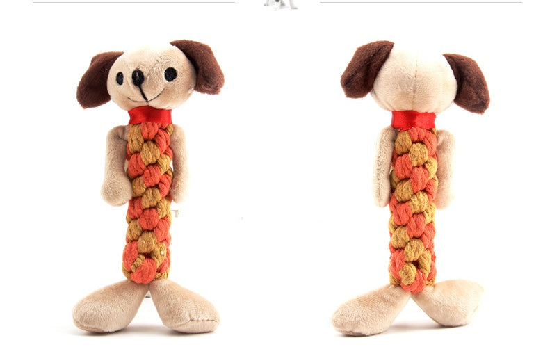 KFX-6964157 Plush Dog Molar Toy with Sound – Soft Cotton-Filled Animal Shapes