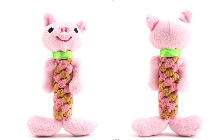 KFX-6964157 Plush Dog Molar Toy with Sound – Soft Cotton-Filled Animal Shapes