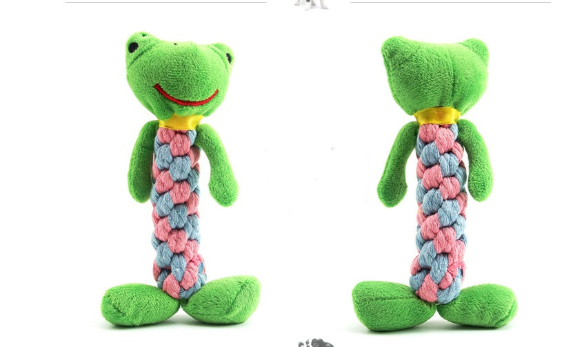 KFX-6964157 Plush Dog Molar Toy with Sound – Soft Cotton-Filled Animal Shapes
