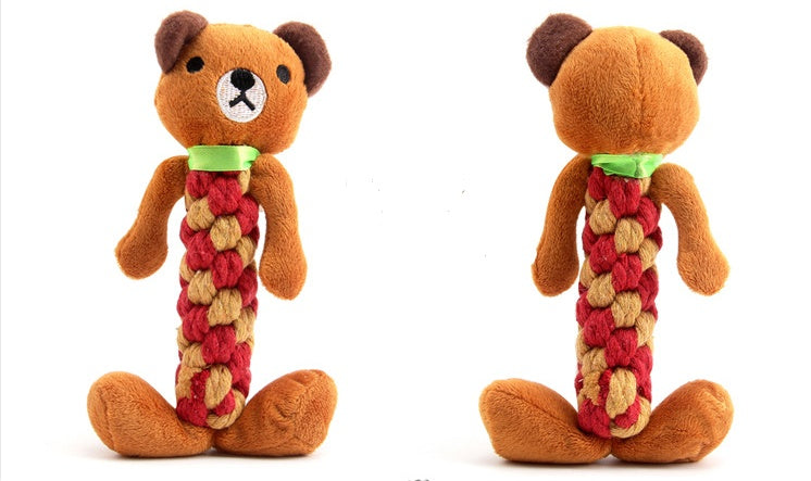 KFX-6964157 Plush Dog Molar Toy with Sound – Soft Cotton-Filled Animal Shapes