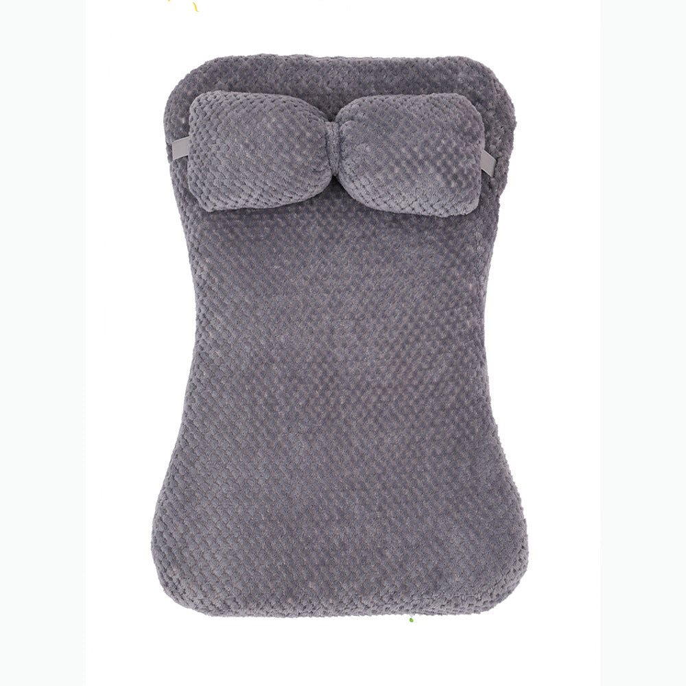 KFX-6965181 Calming Soft Plush Pet Bed Mat with Pillow for Dogs and Cats - Large Size
