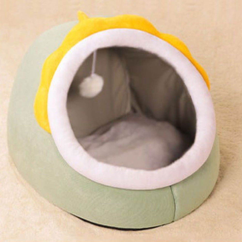 KFX-6967357 Cozy Semi-Enclosed Cat Villa - Soft Sponge Nest in Multiple Sizes