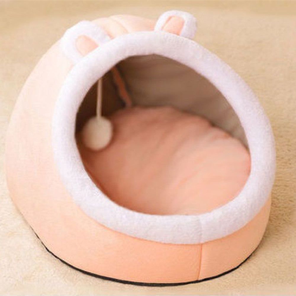 KFX-6967357 Cozy Semi-Enclosed Cat Villa - Soft Sponge Nest in Multiple Sizes