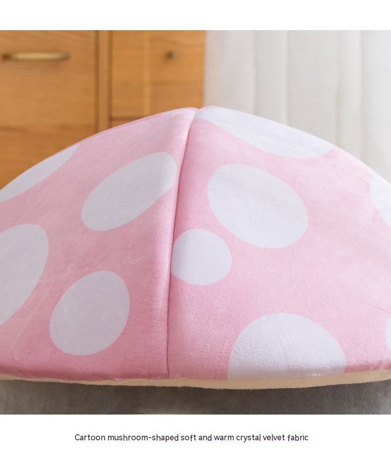 KFX-6969149 Cartoon Mushroom Removable and Washable Soft Pet Bed in Green and Pink